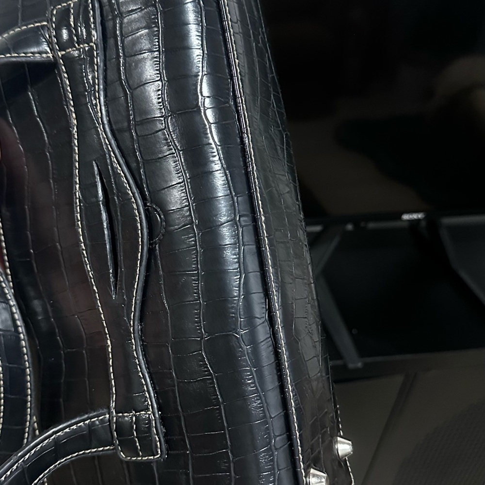Apt. 9 Black Crocodile-Embossed Shoulder Bag - Picture 6 of 7